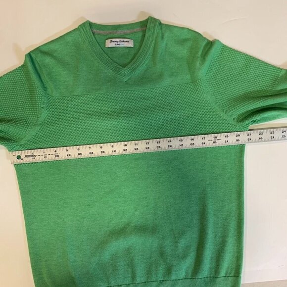 Tommy Bahama Men's IslandZone Coolside V-Neck Sweater in Cool Tide Size S - Picture 12 of 14